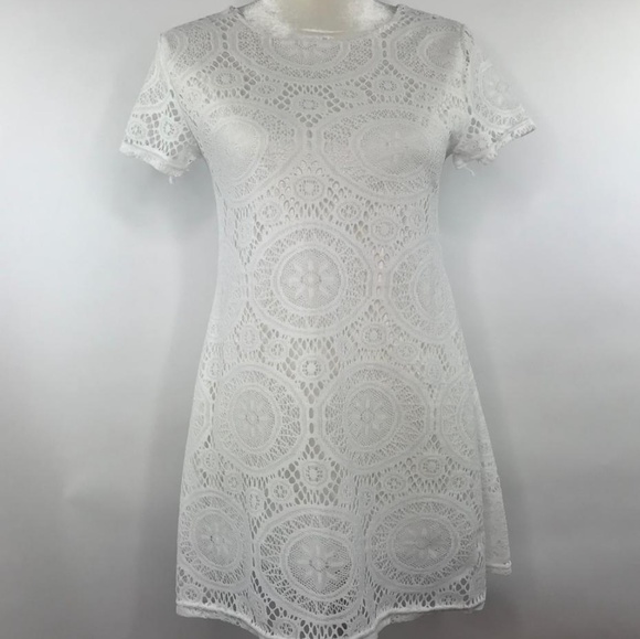 simple white lace dress